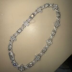 Gld baguette evil eye chain